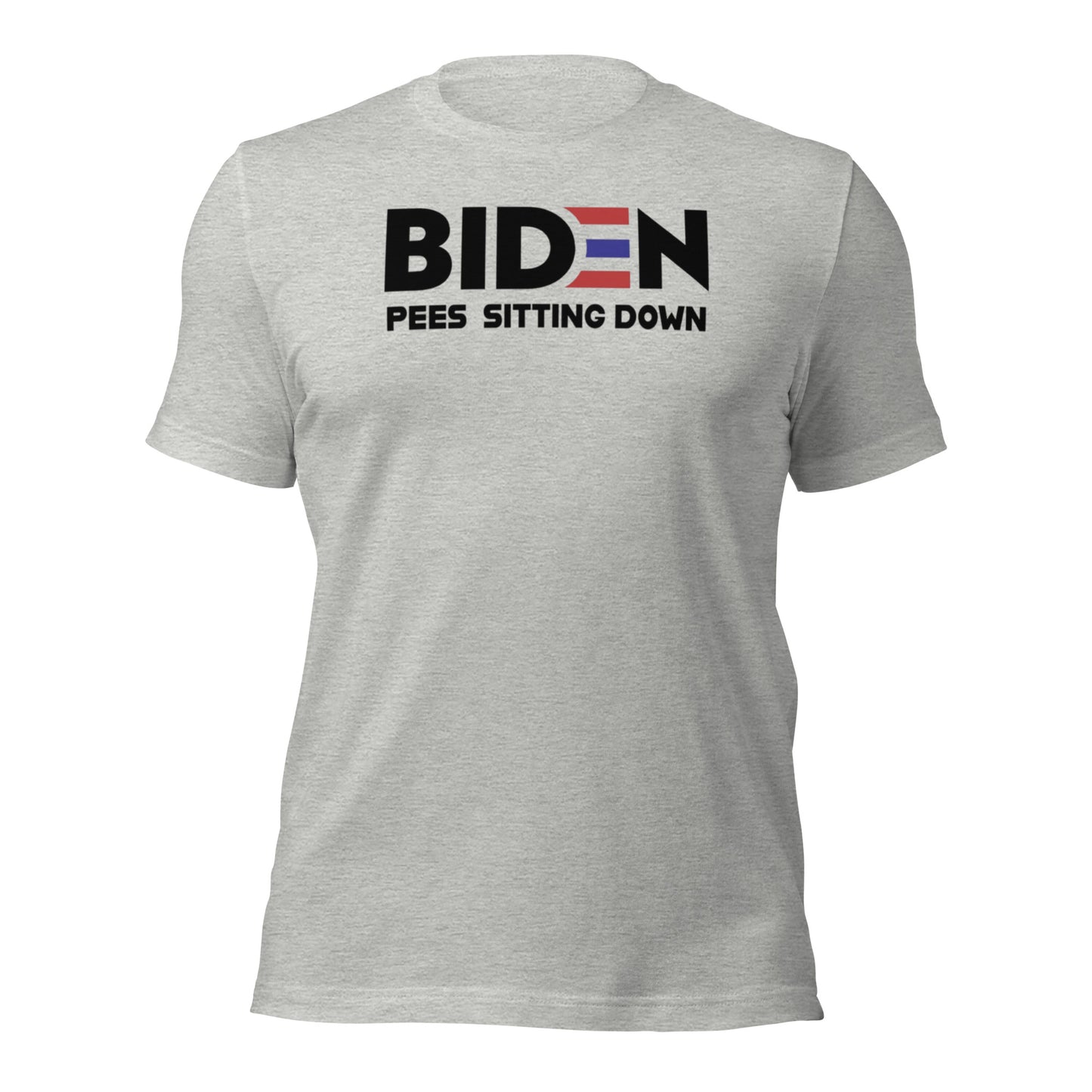 Biden Pees Sitting Down Unisex T-shirt (4 Color Options)