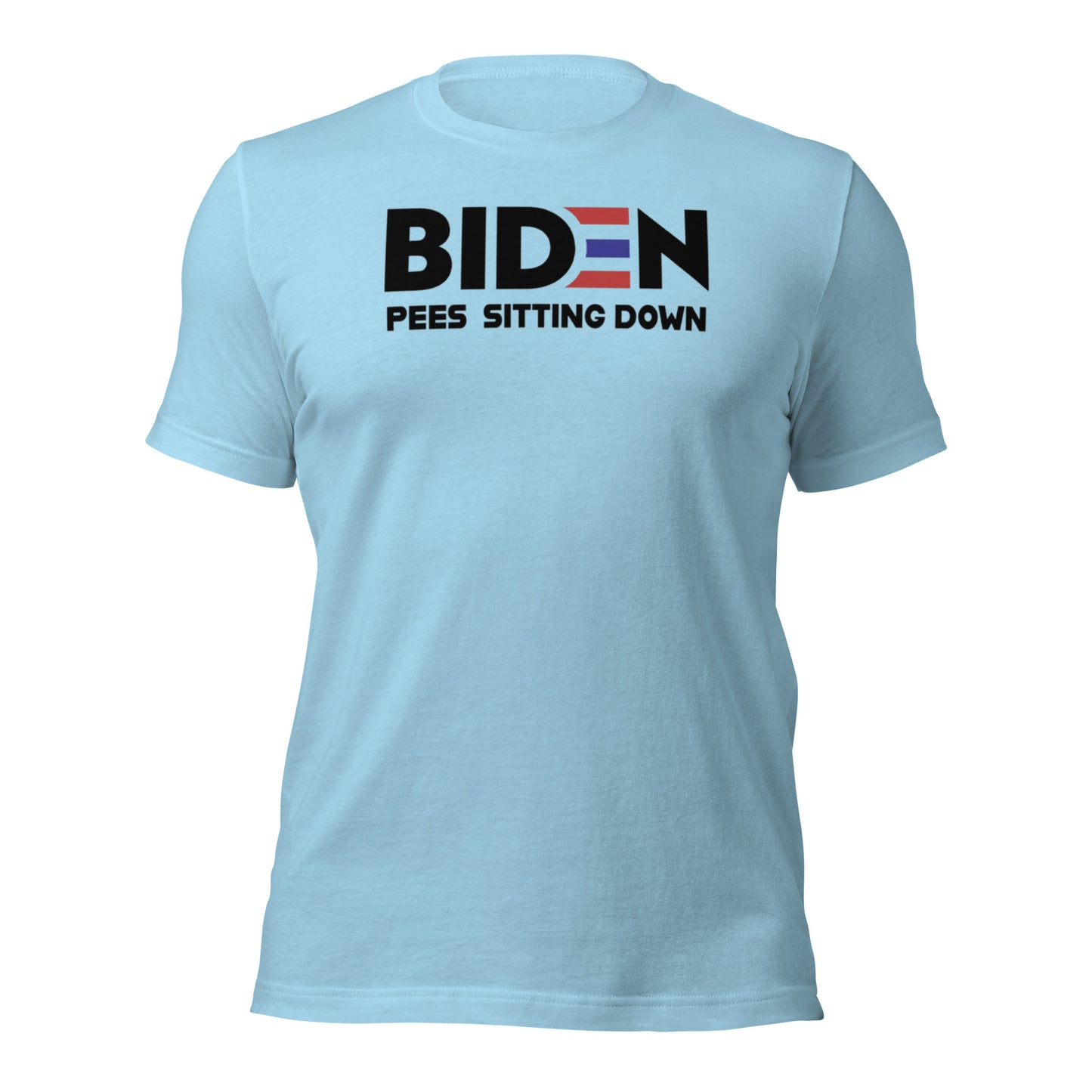 Biden Pees Sitting Down Unisex T-shirt (4 Color Options)