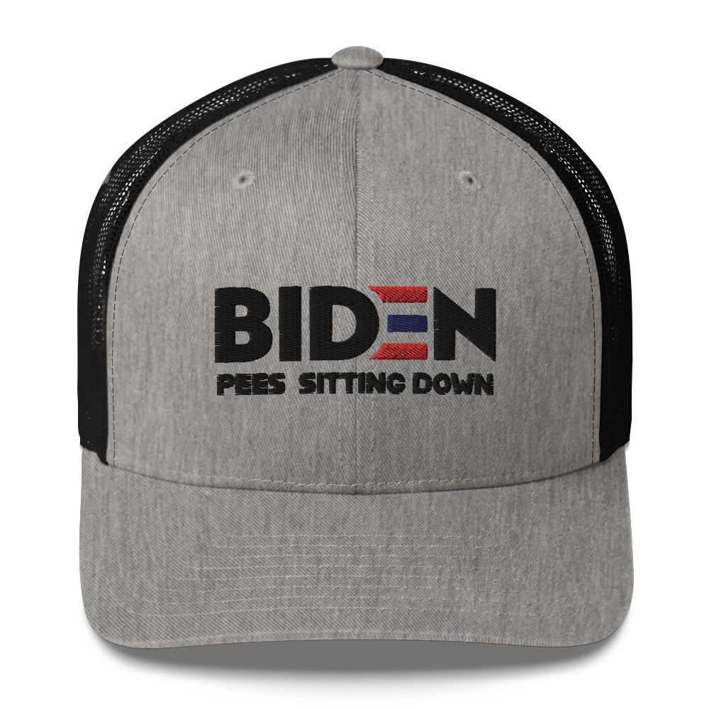 Biden Pees Sitting Down Mesh Hat (4 Color Options)