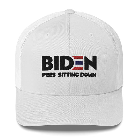 Biden Pees Sitting Down Mesh Hat (4 Color Options)