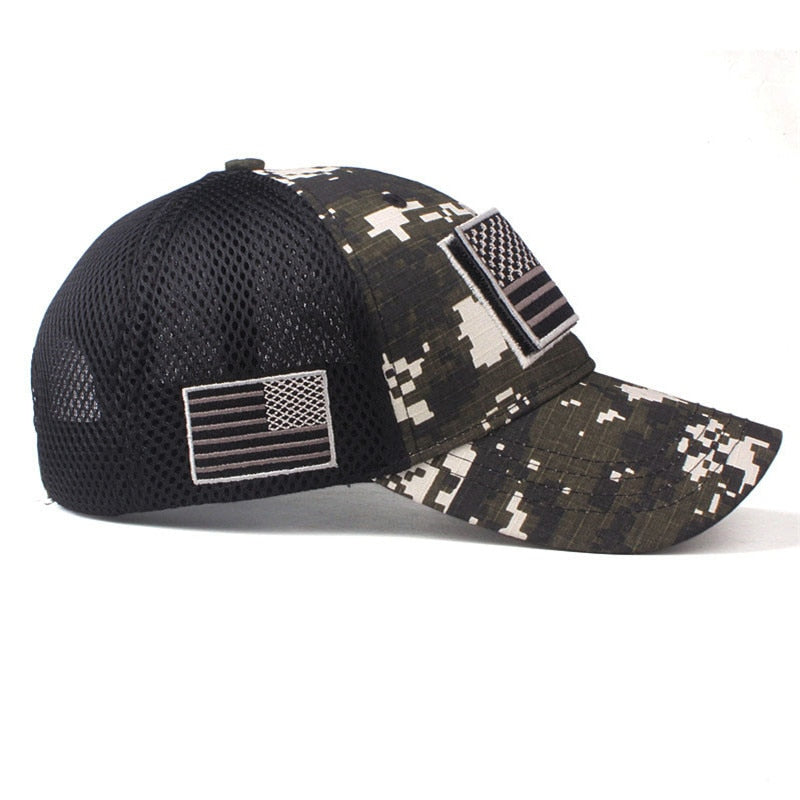 USA Flag Camouflage Hat With Removable Patch