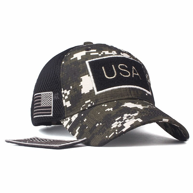 USA Flag Camouflage Hat With Removable Patch