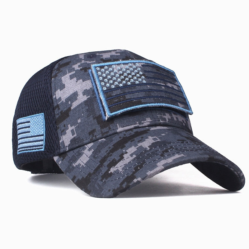 USA Flag Camouflage Hat With Removable Patch