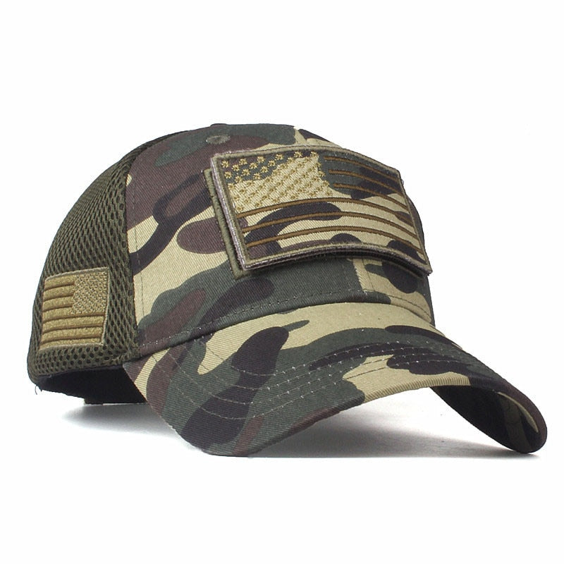 USA Flag Camouflage Hat With Removable Patch