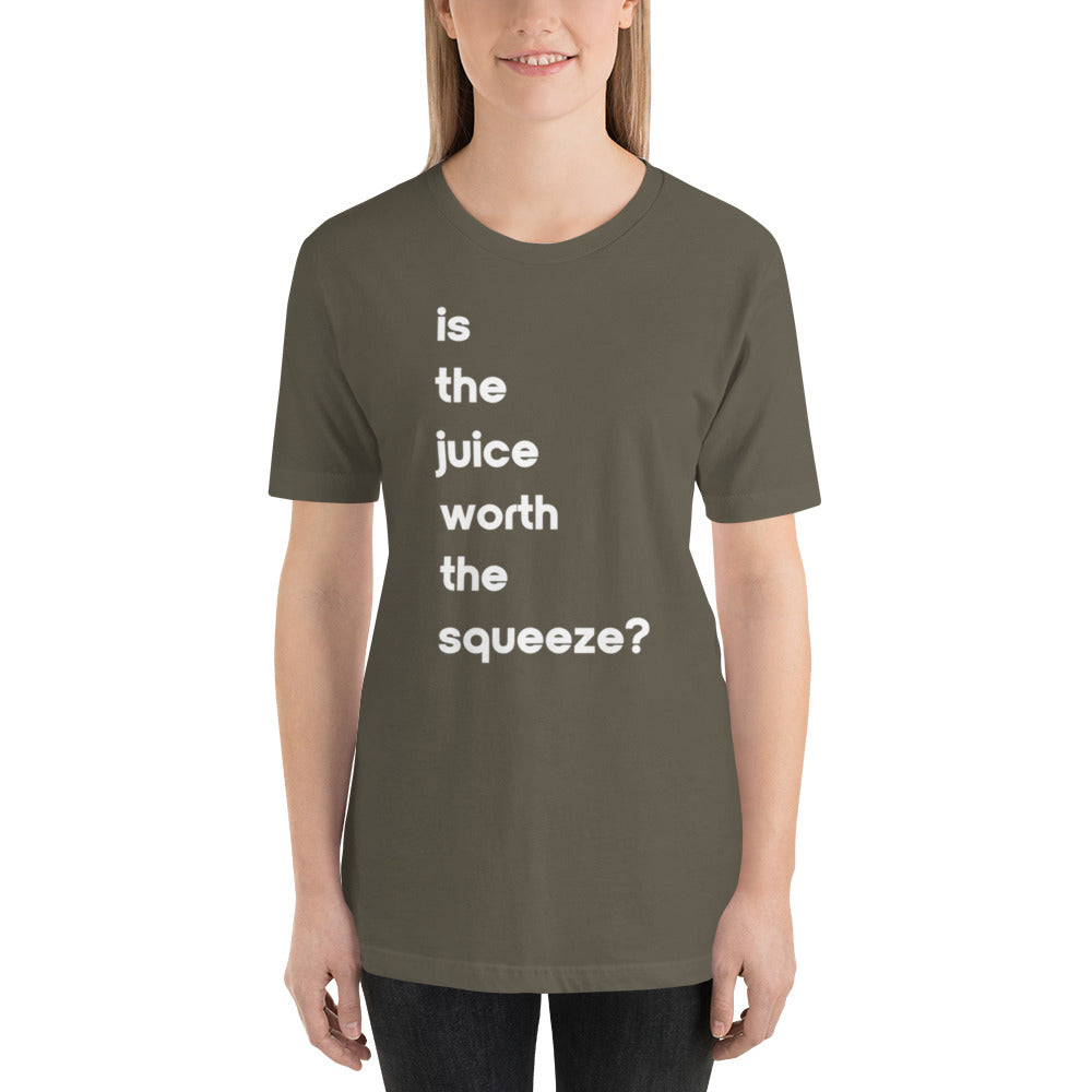 Juice Worth The Squeeze Unisex T-shirt (17 Color Options)